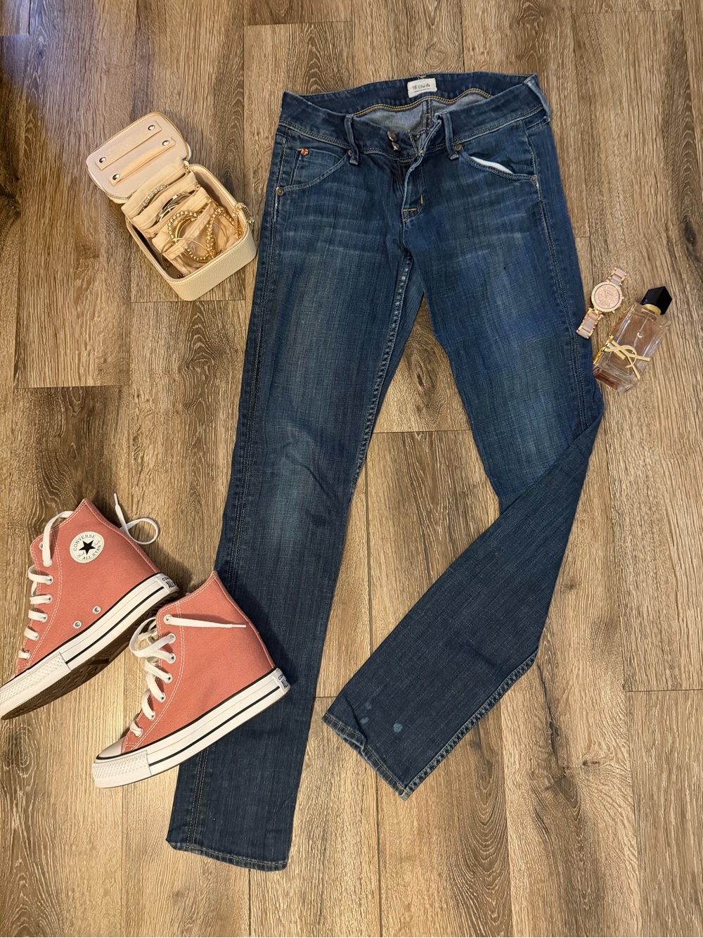 💙 Hudson Collin Flap Pocket Skinny Jeans Size 26 Medium Wash Denim